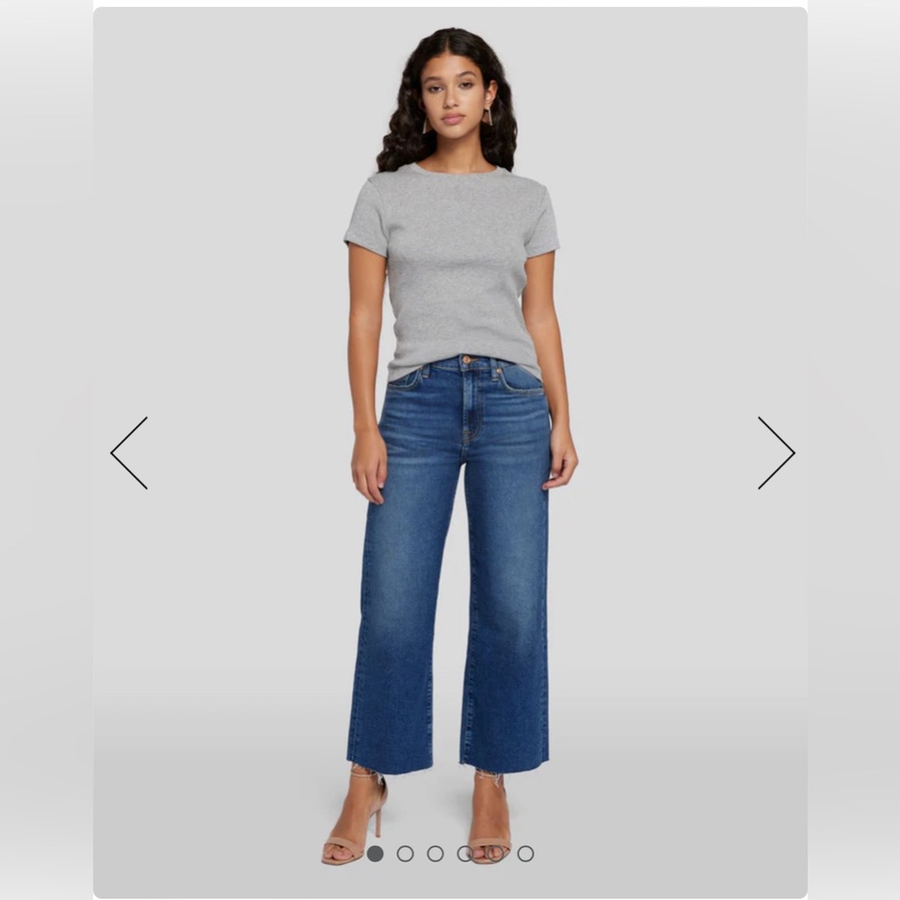 7 For All Mankind Cropped Alexa Jeans Raw Hem